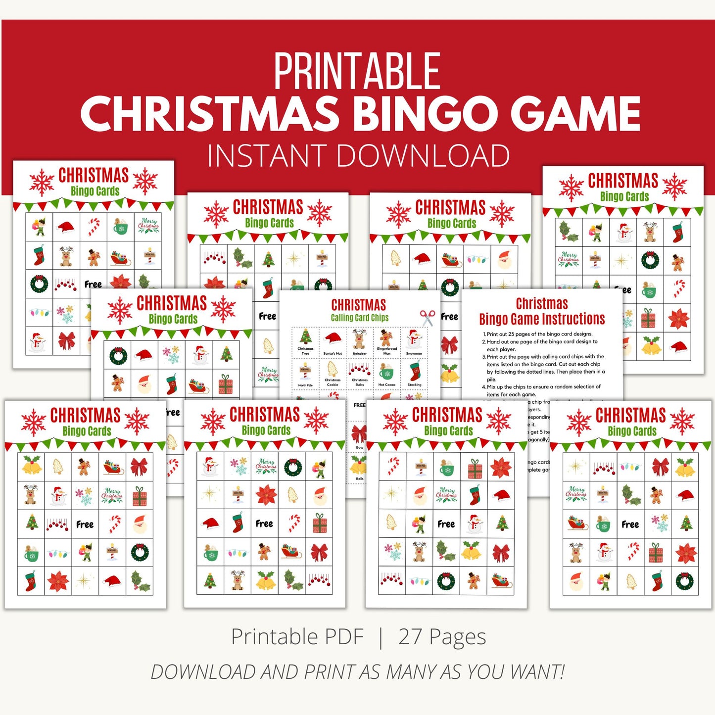 Printable Christmas Bingo Game