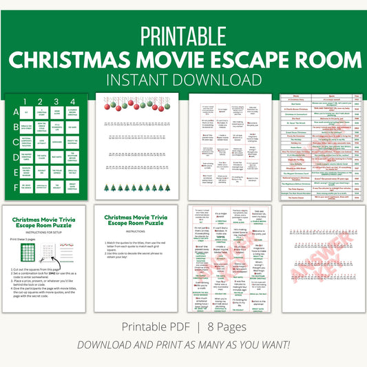 Printable Christmas Movie Escape Room