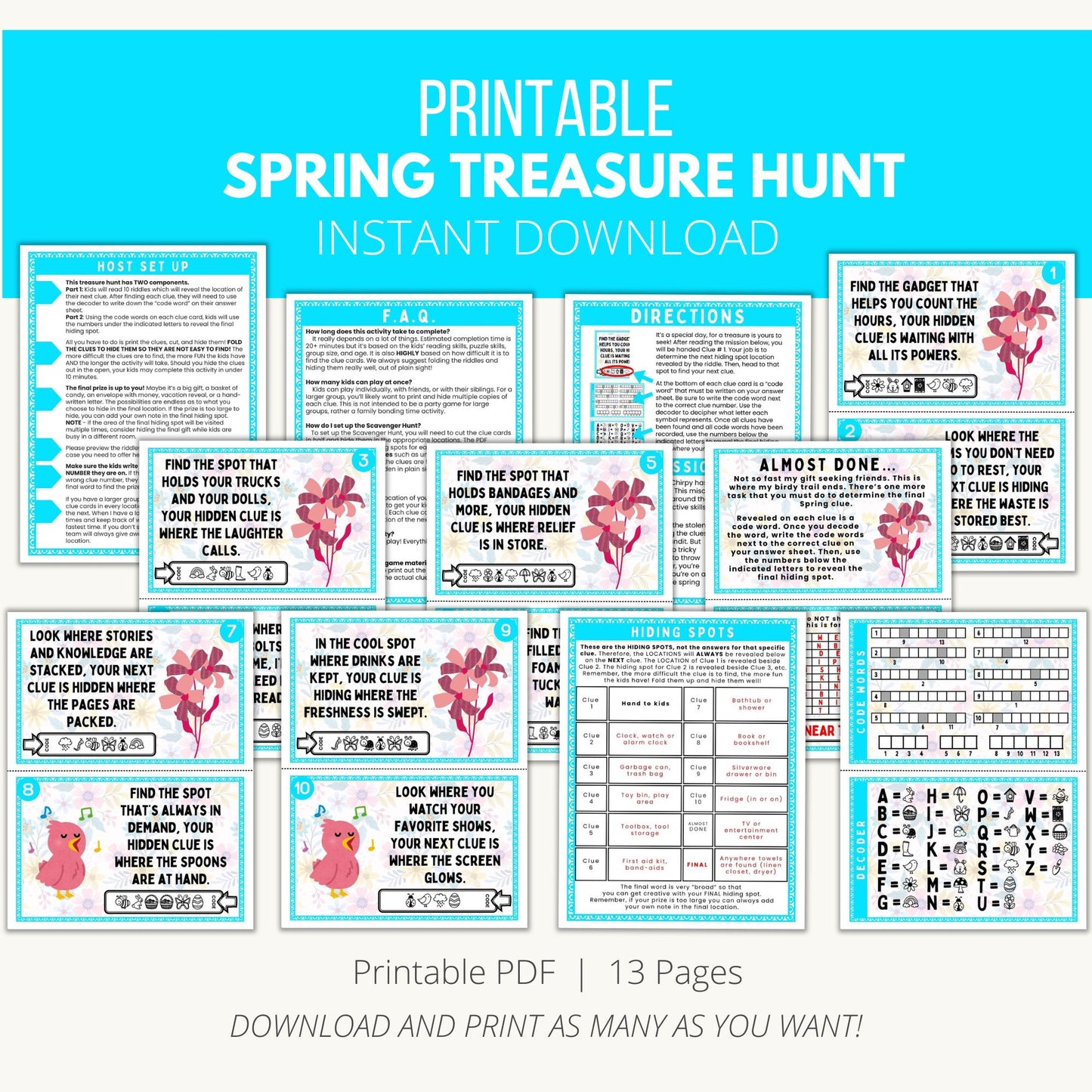 Printable Spring Treasure Hunt
