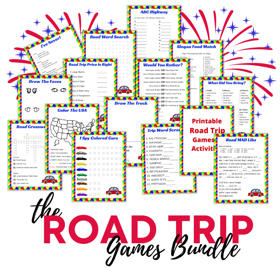 Printable Road Trip Games Bundle