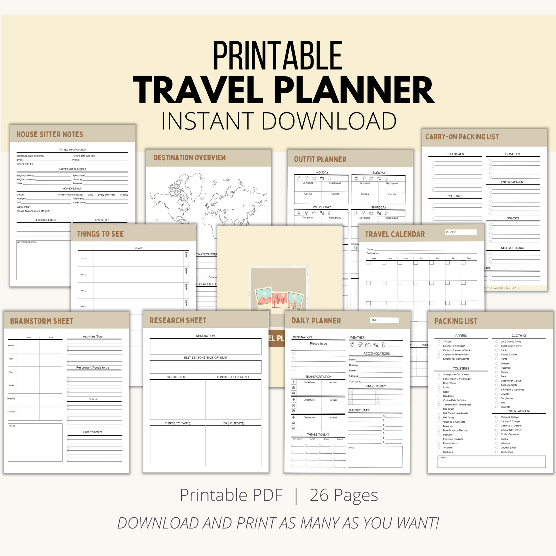 Printable Travel Planner