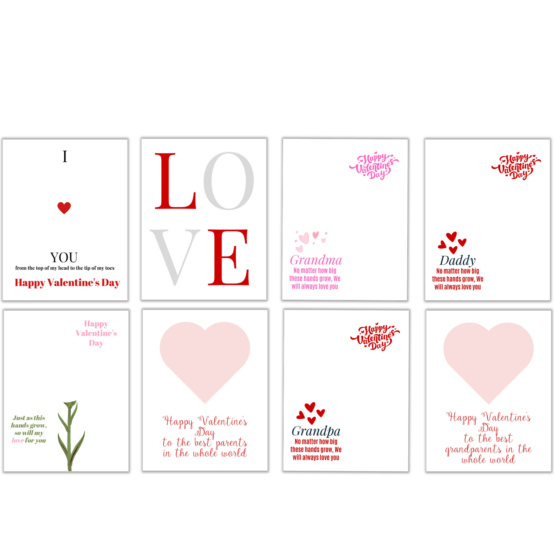 Valentine Handprint and Footprint Art blanks