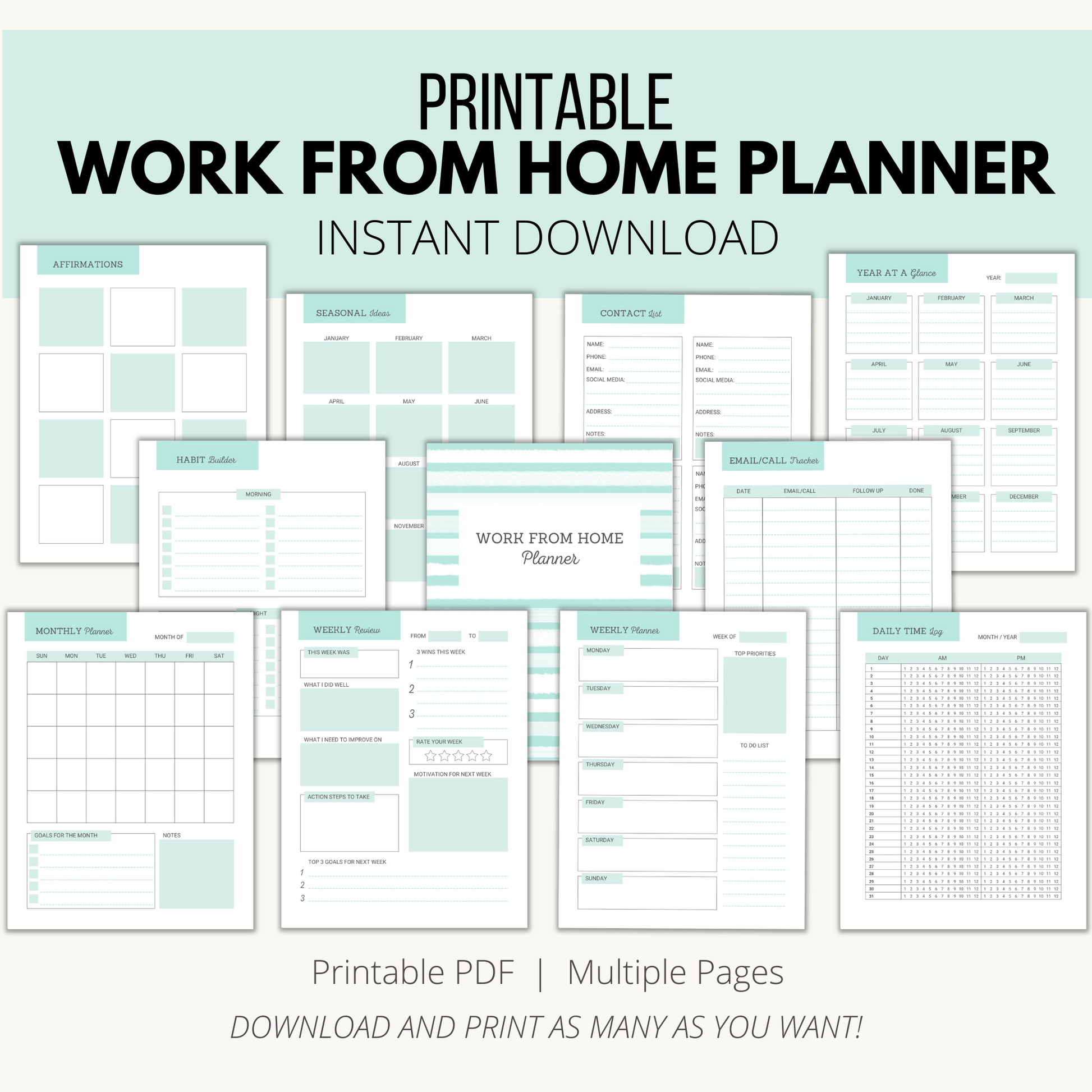 Printable Work From Home Planner