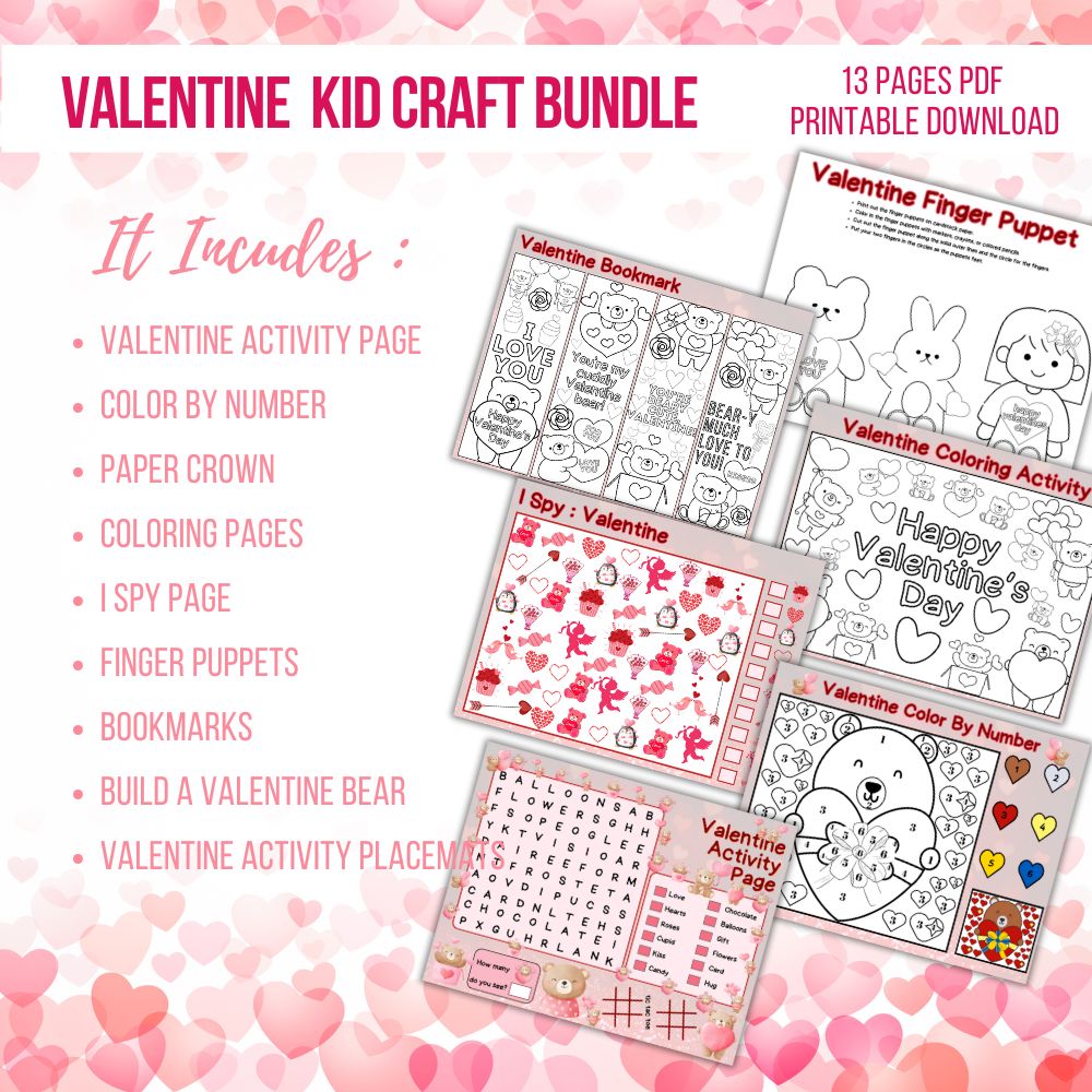 Valentine's Day Kid Craft Bundle