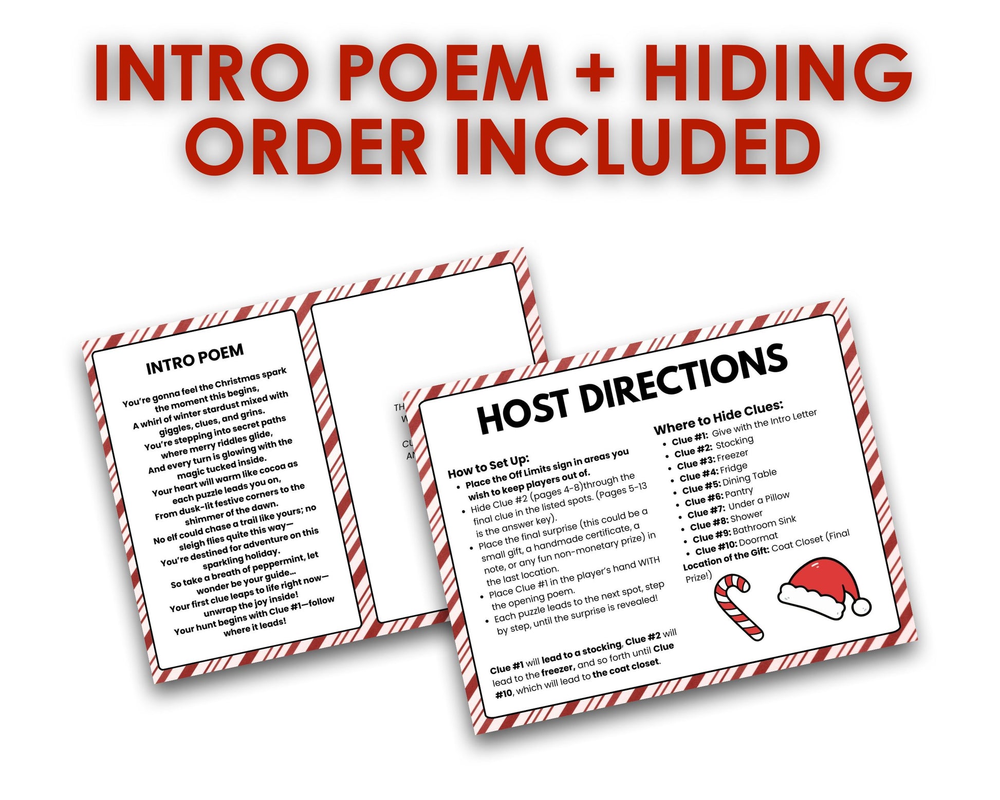 Intro Poem + Hiding Order Included in the Christmas Gift Scavenger Hunt