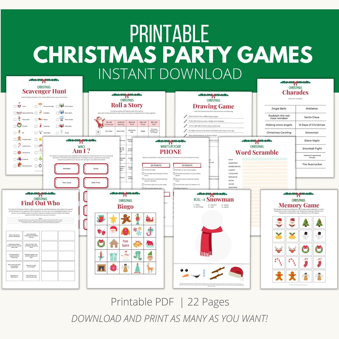 Printable Christmas Party Games