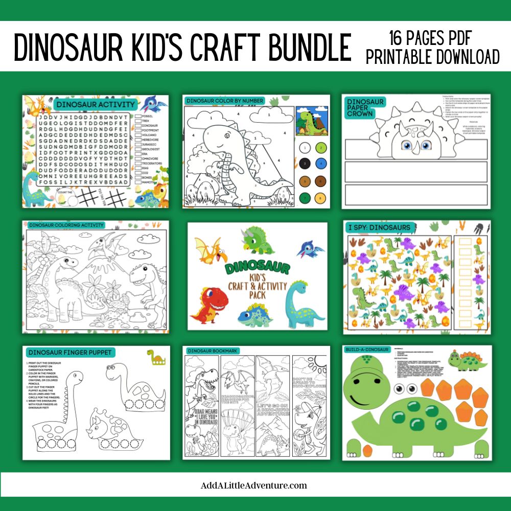 Dinosaur Kid's Craft & Activity Bundle Mockup-1