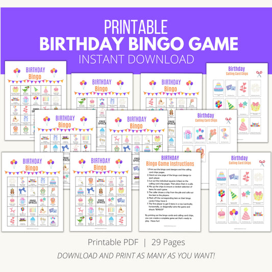 Printable Birthday Bingo Game