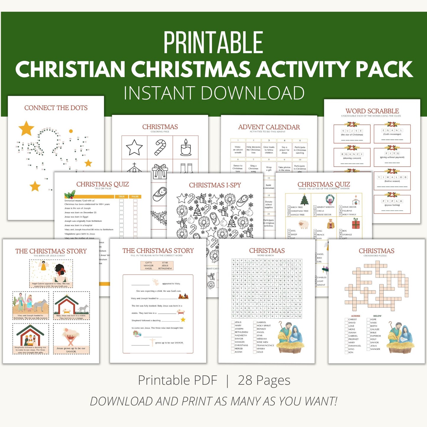 Christian Christmas Activity Pack