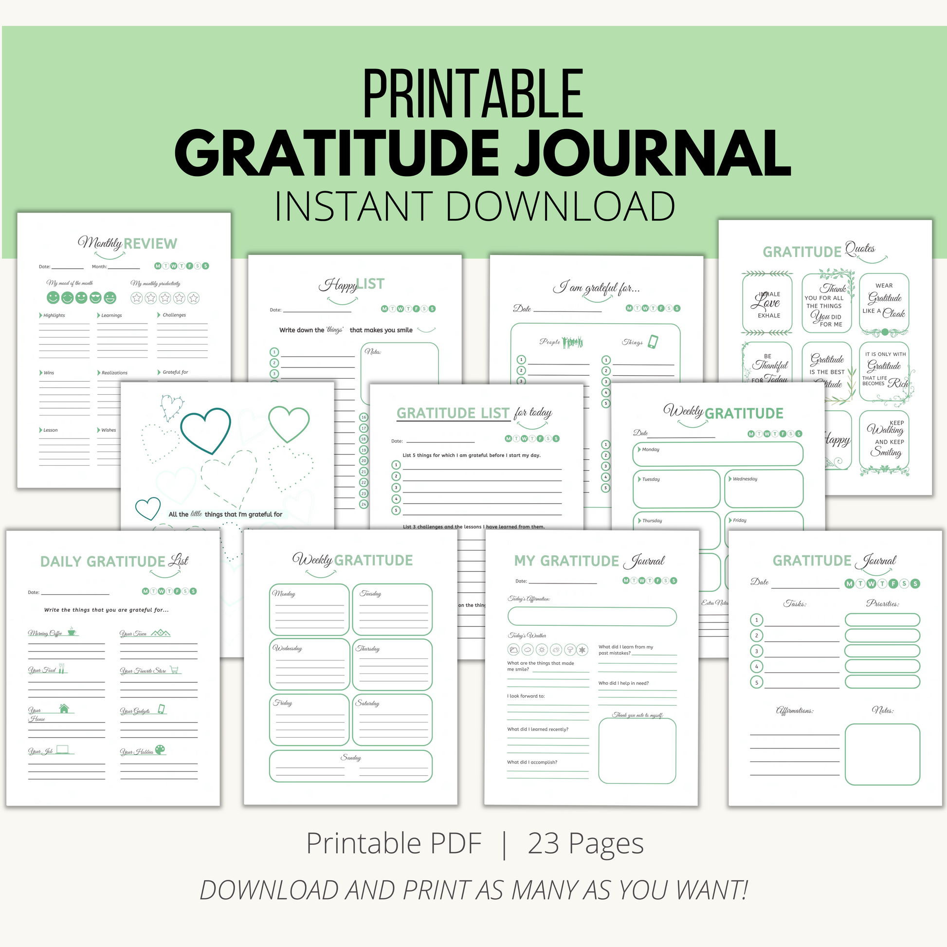 Printable Gratitude Journal