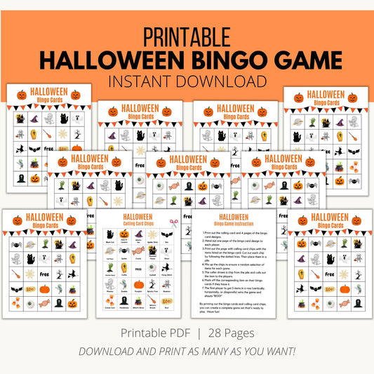 Printable Halloween Bingo Game - Instant Download