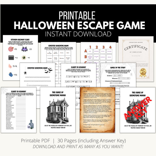 Printable Halloween Escape Room