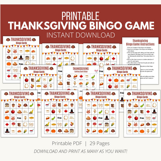 Printable Thanksgiving Bingo Game