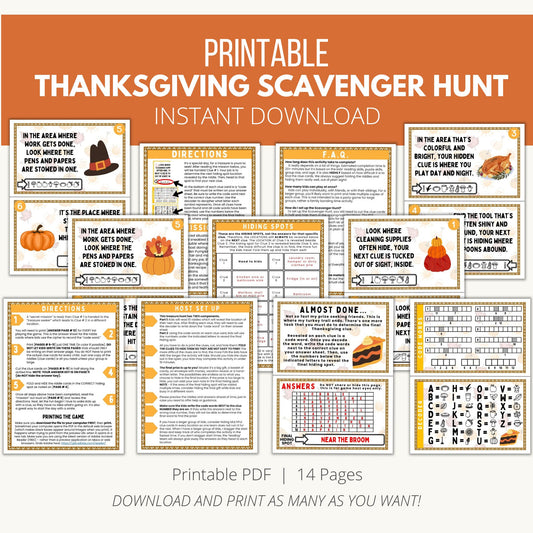 Printable Thanksgiving Scavenger Hunt