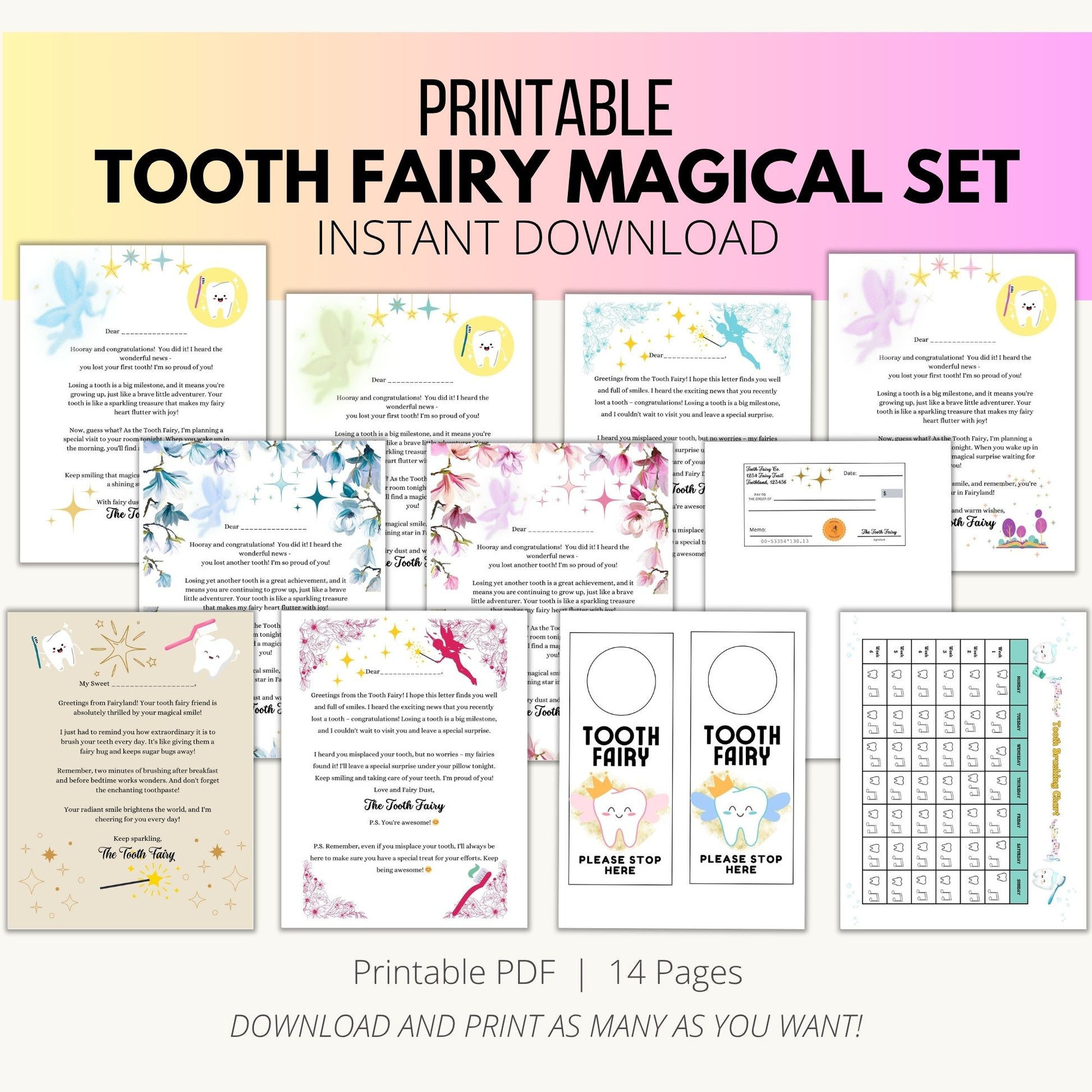 Printable Tooth Fairy Magical Set