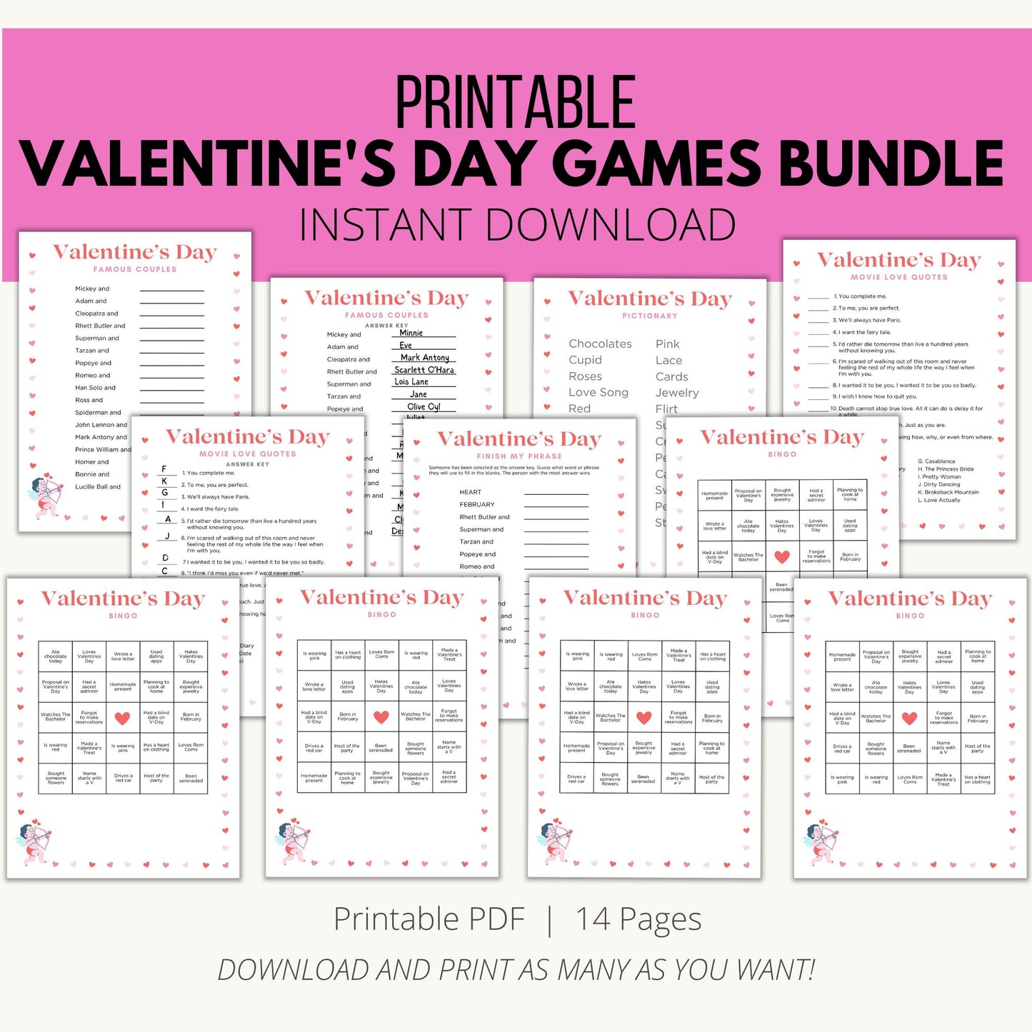 Printable Valentine's Day Games Bundle