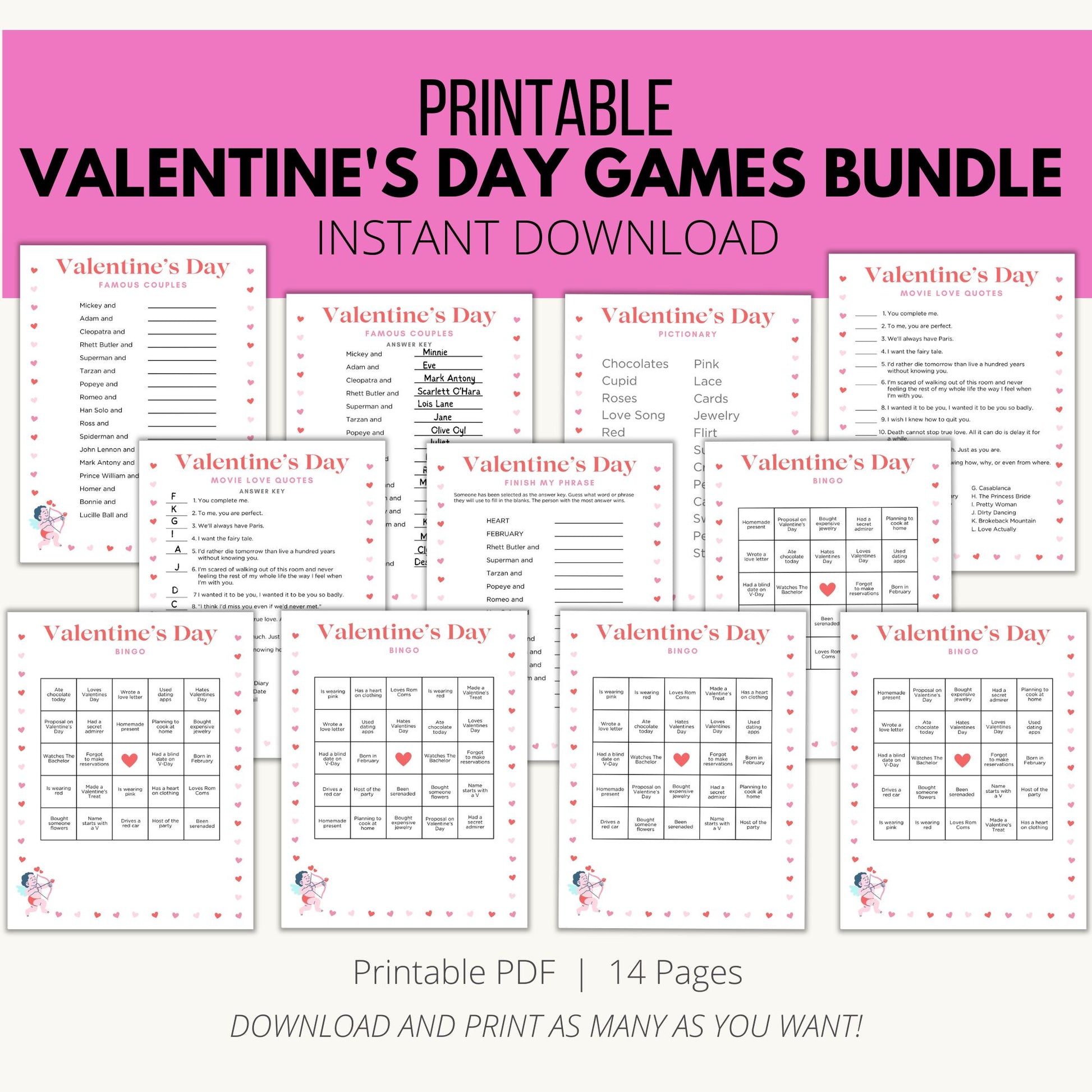 Printable Valentine's Day Games Bundle