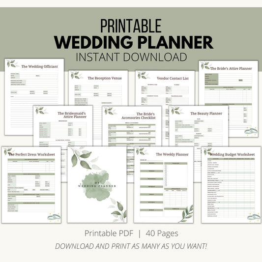 Printable Wedding Planner