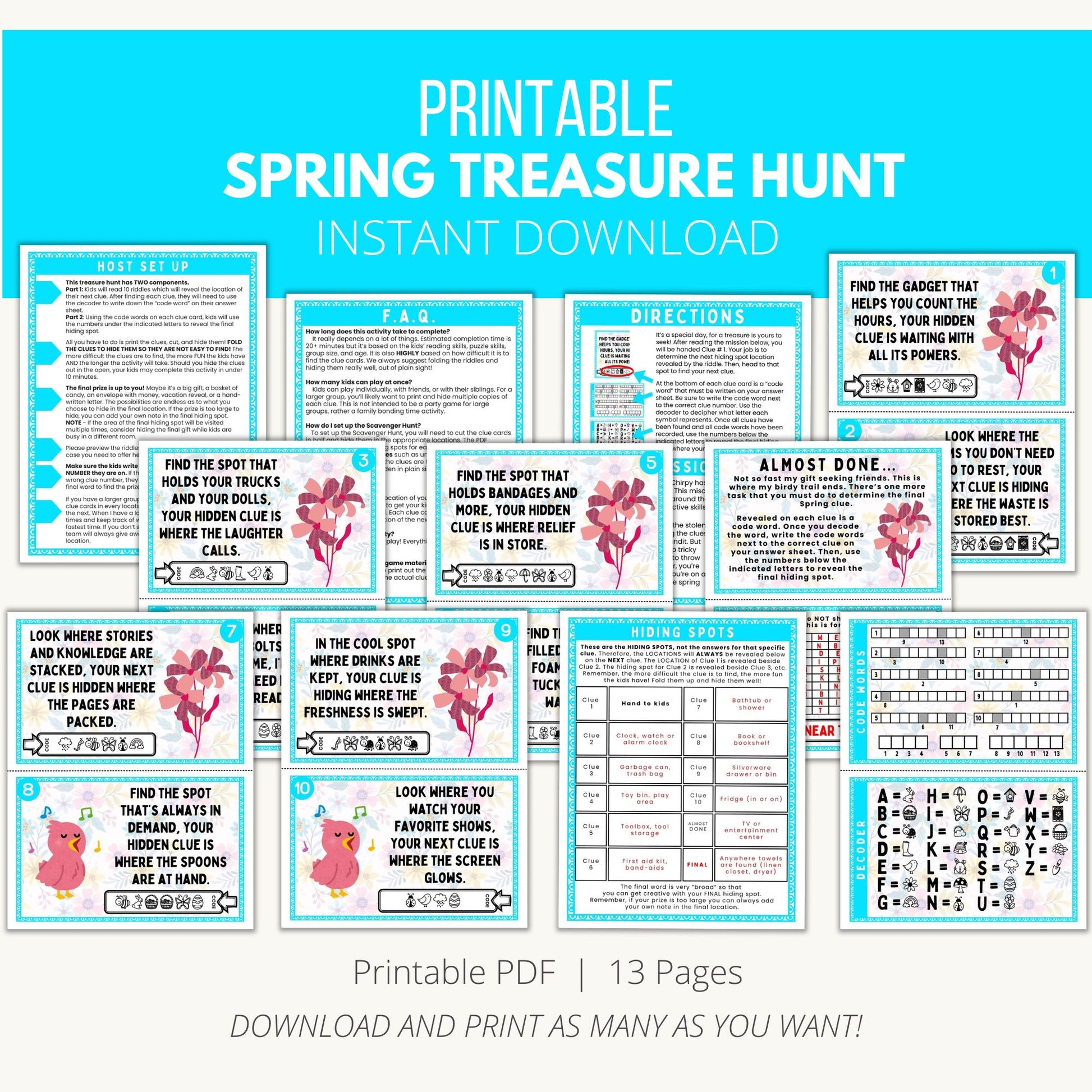 Printable Spring Treasure Hunt