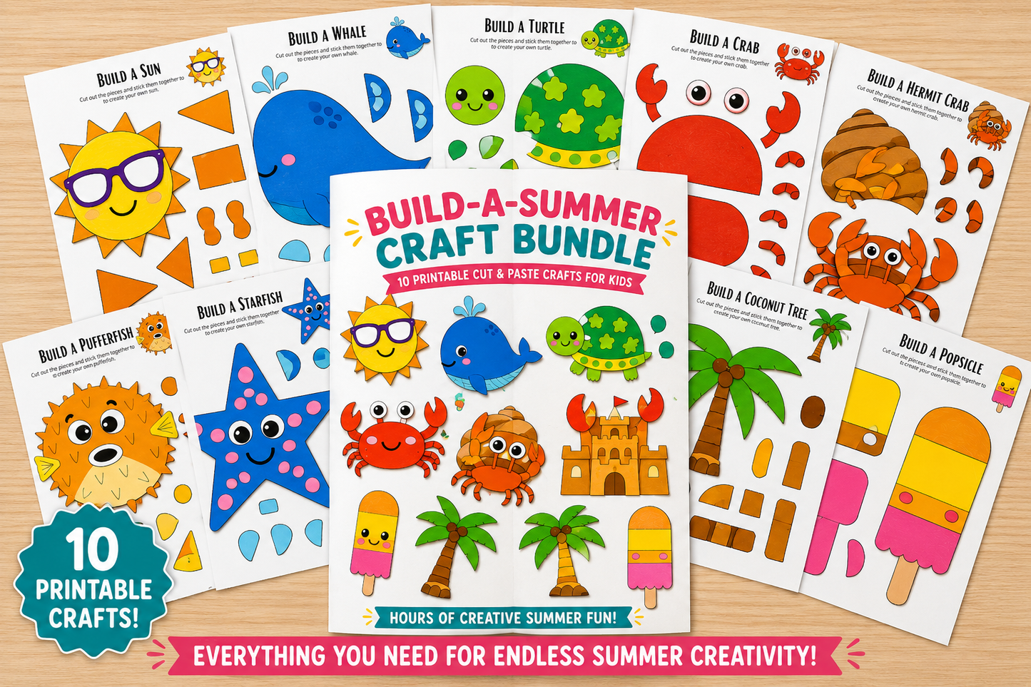 Mockup of 10 Build A Summer Craft Bundle