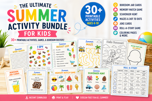 The Ultimate Summer Activity Bundle for Kids- 30+ Printable Activities