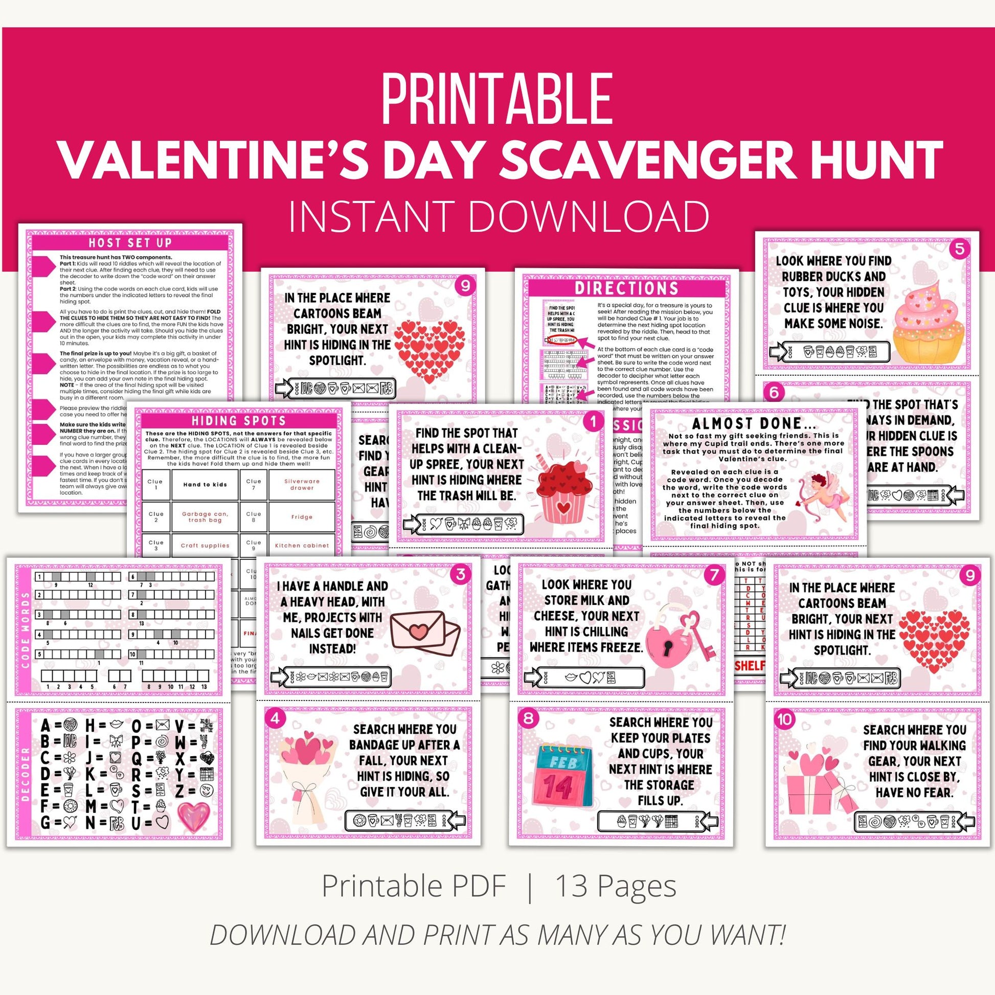 Valentines Day Scavenger Hunt for Kids