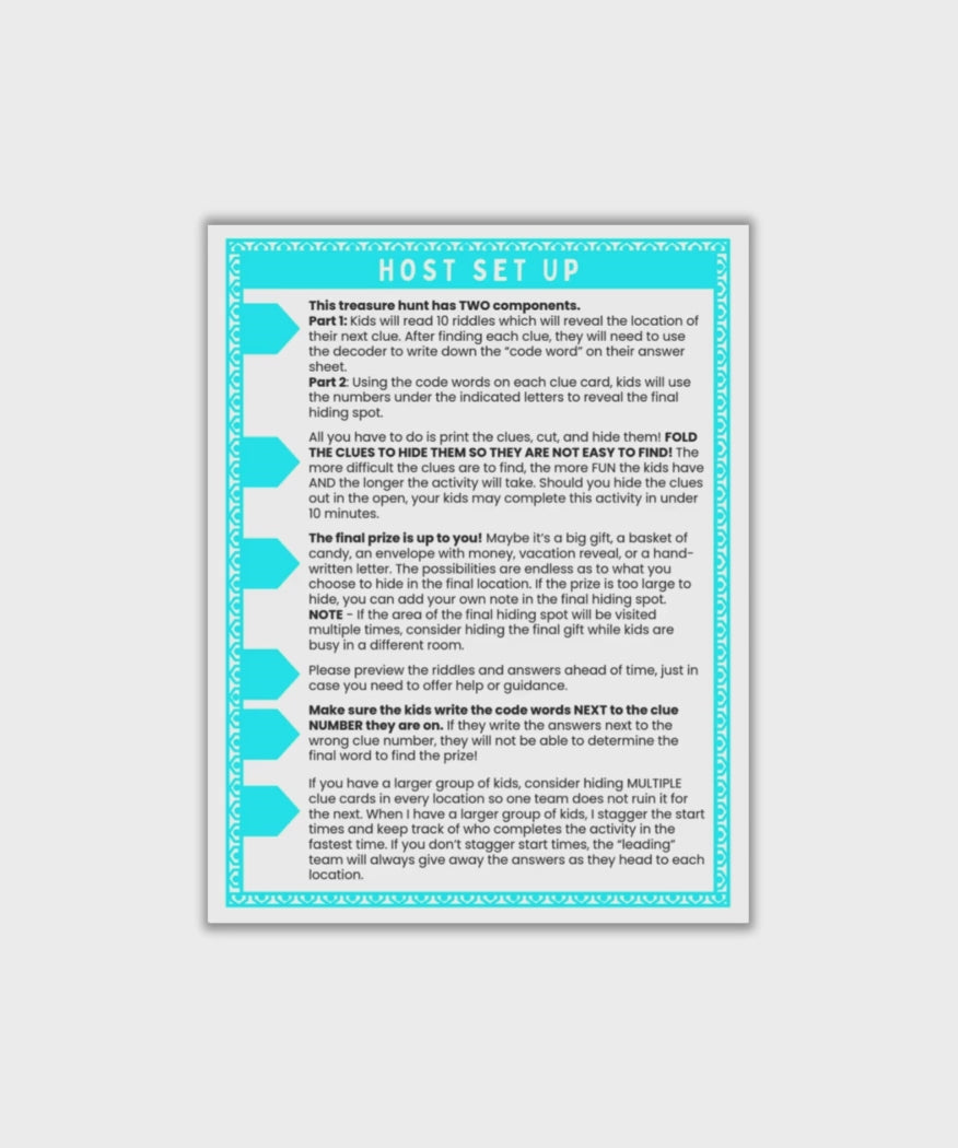 Printable Spring Treasure Hunt Video