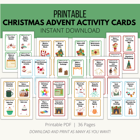 Printable Christmas Advent Activity Cards
