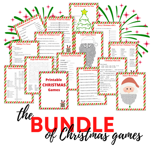 Bundle of Printable Christmas Games for Kids