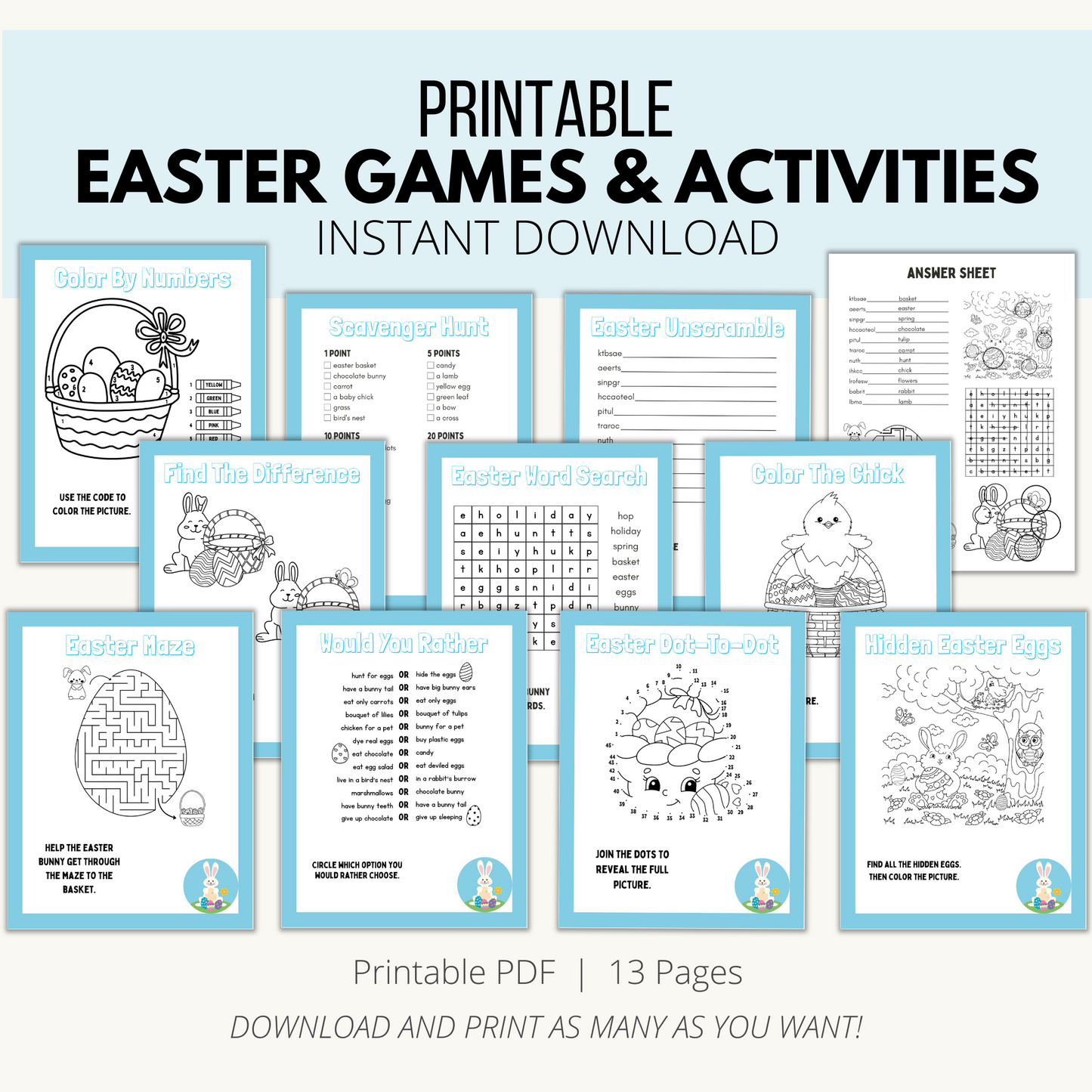 Printable Easter Games & Activities