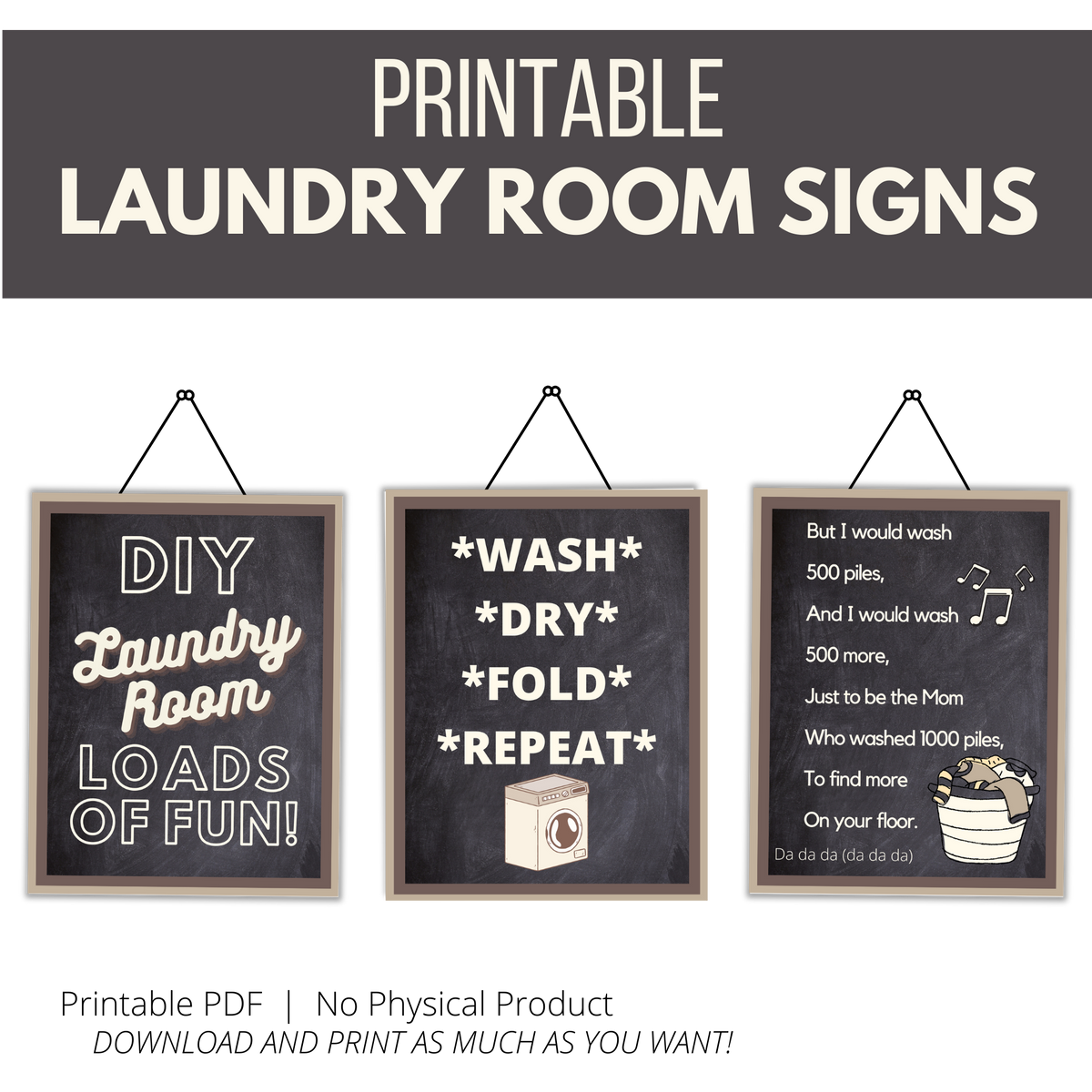 Printable Laundry Signs