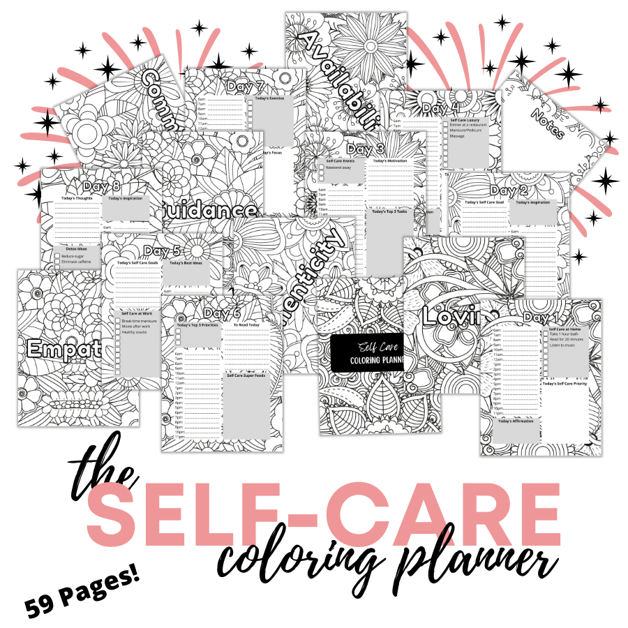 Printable Self-Care Coloring Planner