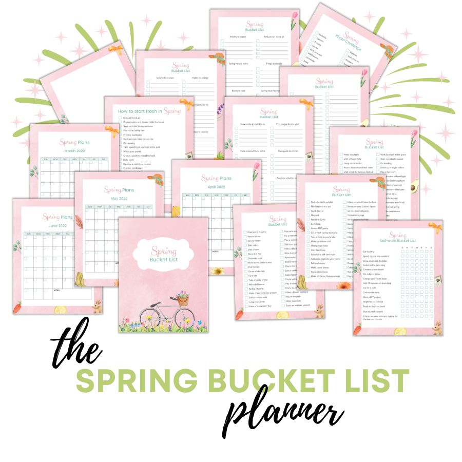 Printable Spring Bucket List Planner