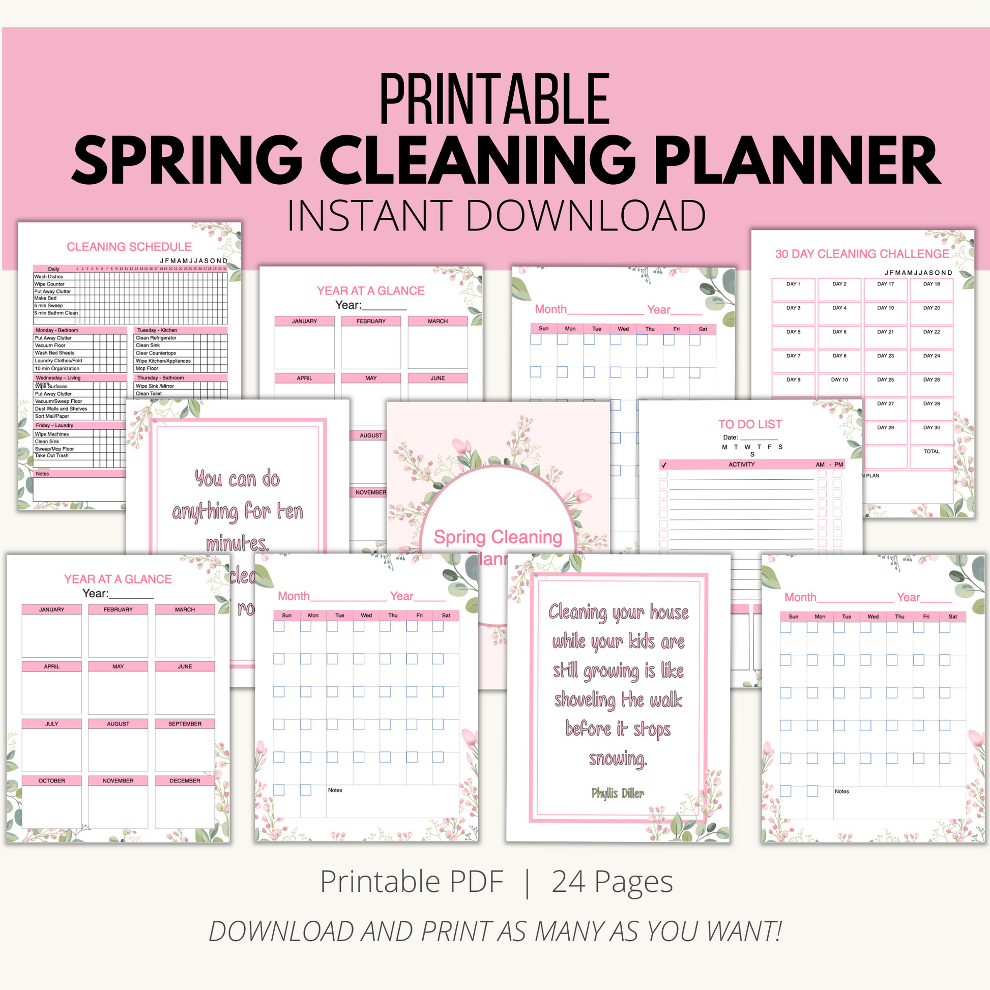Printable Spring Cleaning Planner