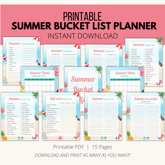 Summer Bucket List Planner