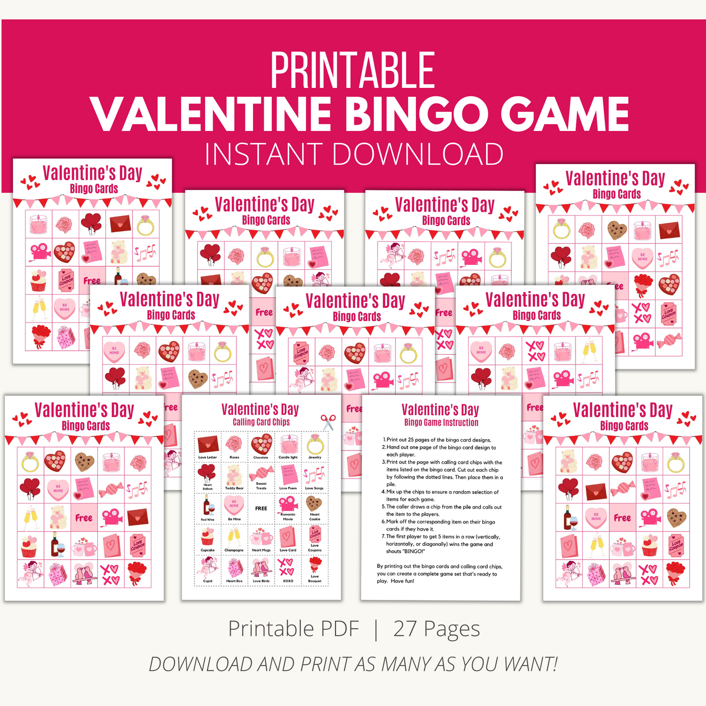 Printable Valentine Bingo Game